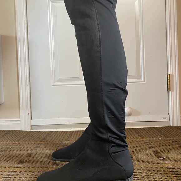 Black Over the Knee Boots - Picture 2 of 4